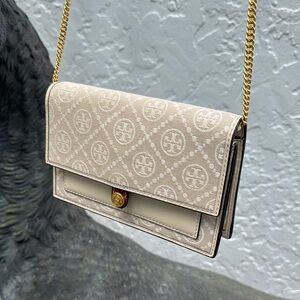 Tory Burch Cream Crossbody Bag T monogram